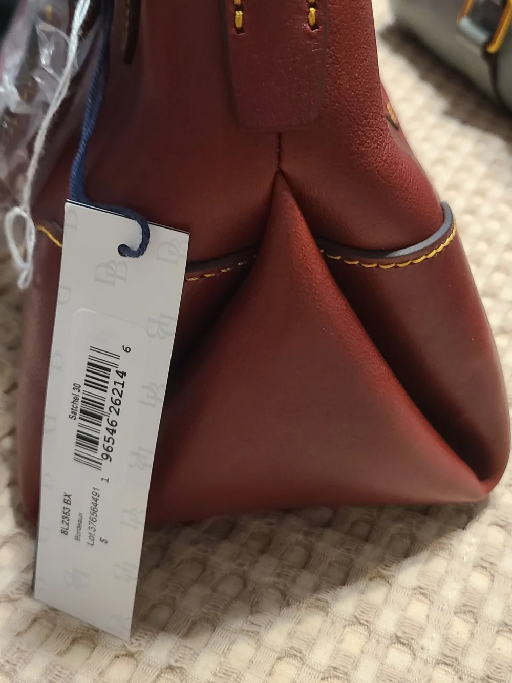 Dooney & Bourke Bordeaux Florentine Satchel 30 with Gold Hardware